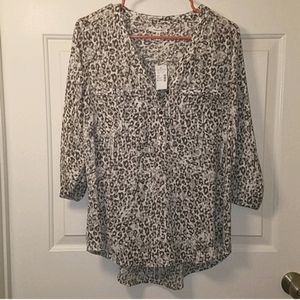 Maurices NWT Leopard Print Chiffon Blouse Size M